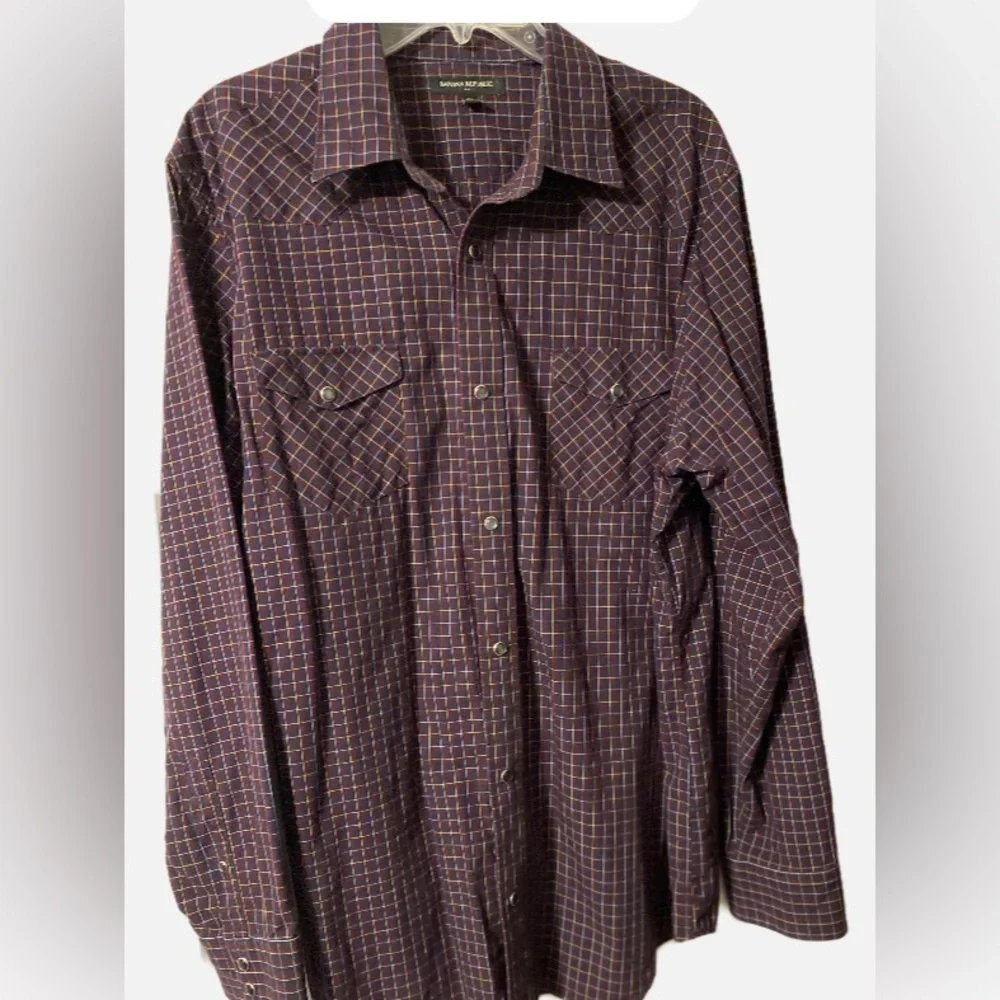 Banana Republic‎ Mens Pearl Snap Front Lon sleeve shirt Size XL